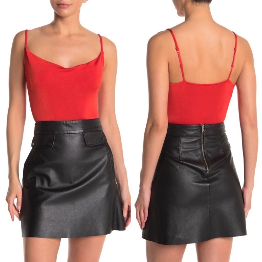 .Free People bodysuit Cowls in the Club red thong S - Picture 10 of 15